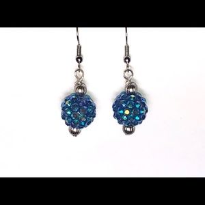 Blue handcrafted dangle earrings